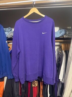 Nike Sportswear Purple MiniSwoosh Fleece CrewneckSweatshirt 3XL